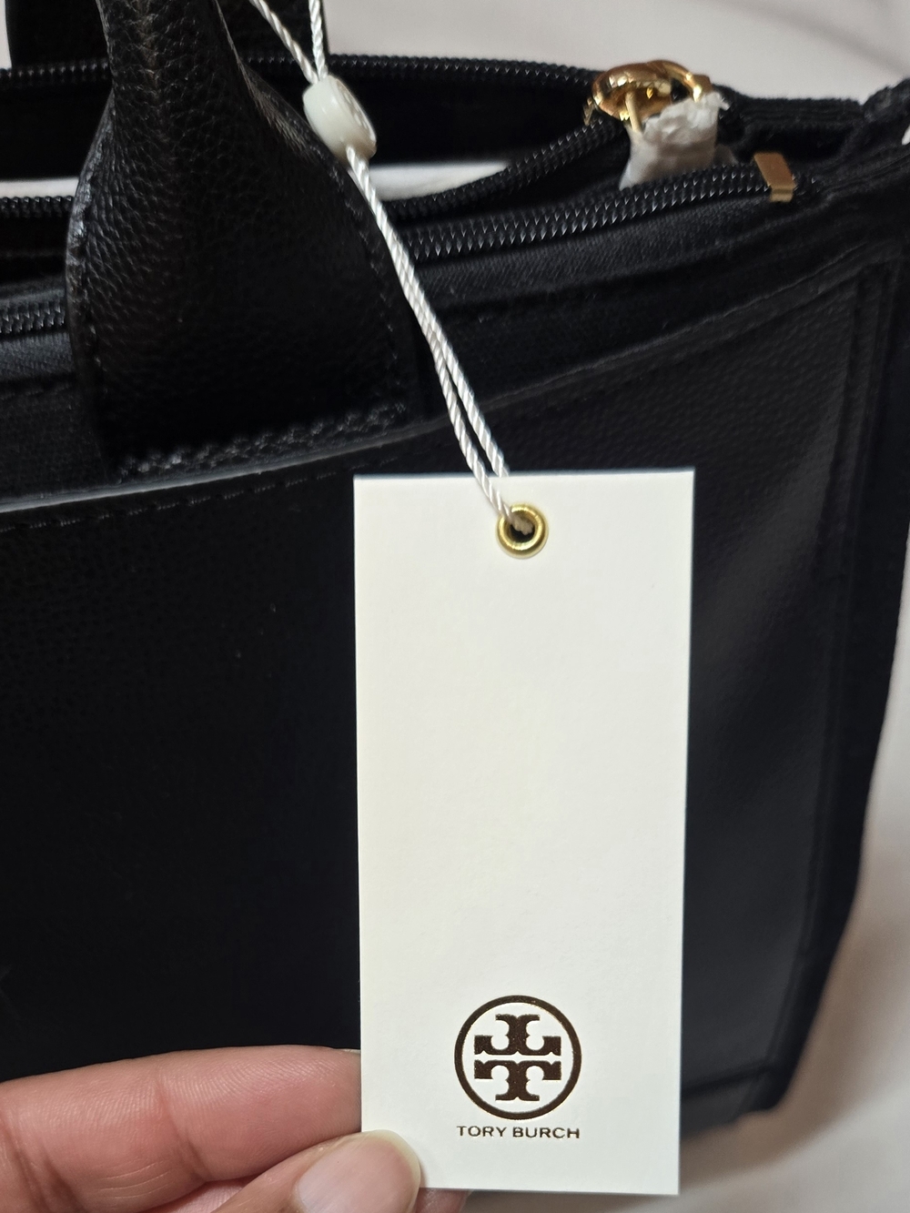 Tory Burch Elle Minimalist Black Leather Work Laptop Tote NWT - Picture 10 of 17